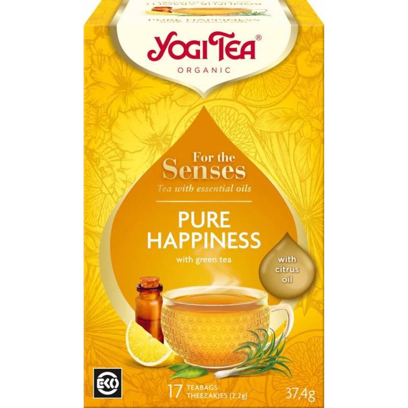 Ceai cu ulei esential, fericire pura, for the senses, eco-bio,