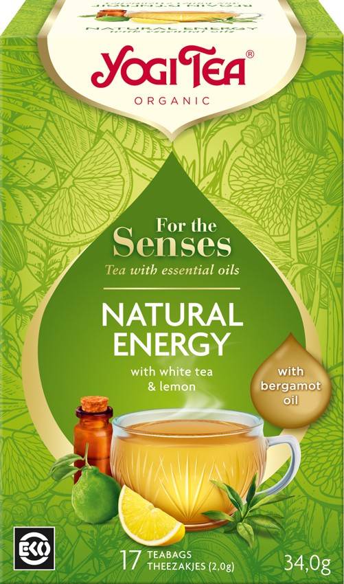 Ceai cu ulei esential natural energy, for the senses, eco-bio, 17pl - yogi tea