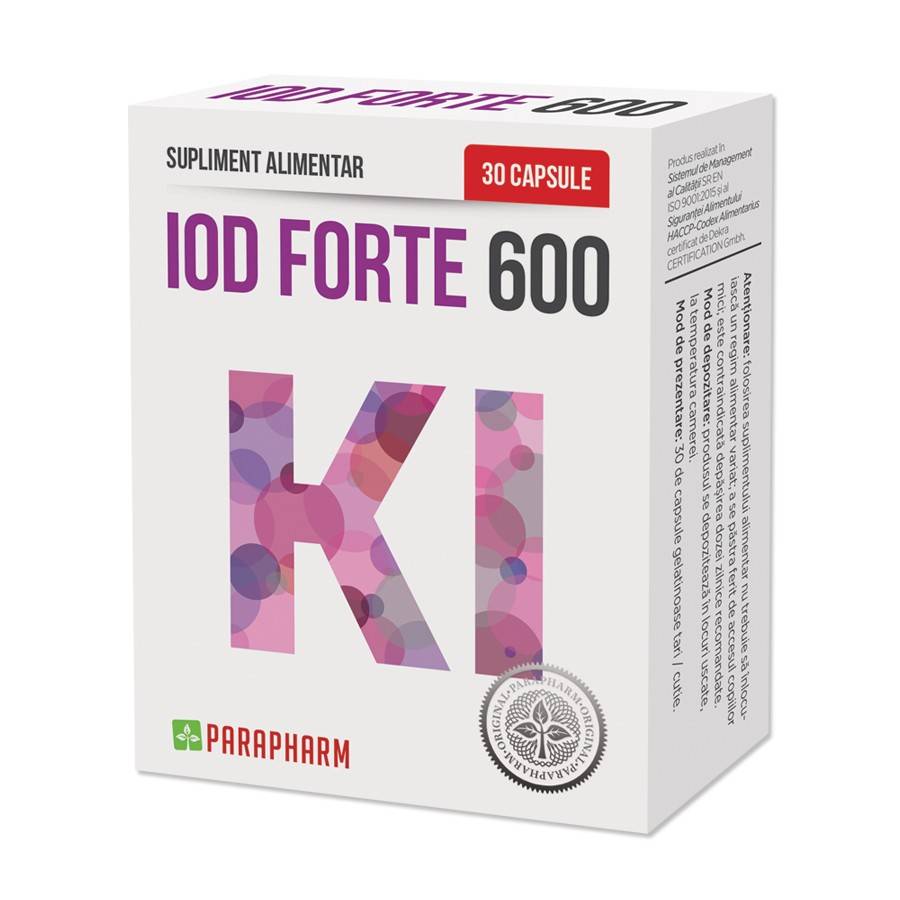 Iod forte 600mcg, 30 capsule, parapharm