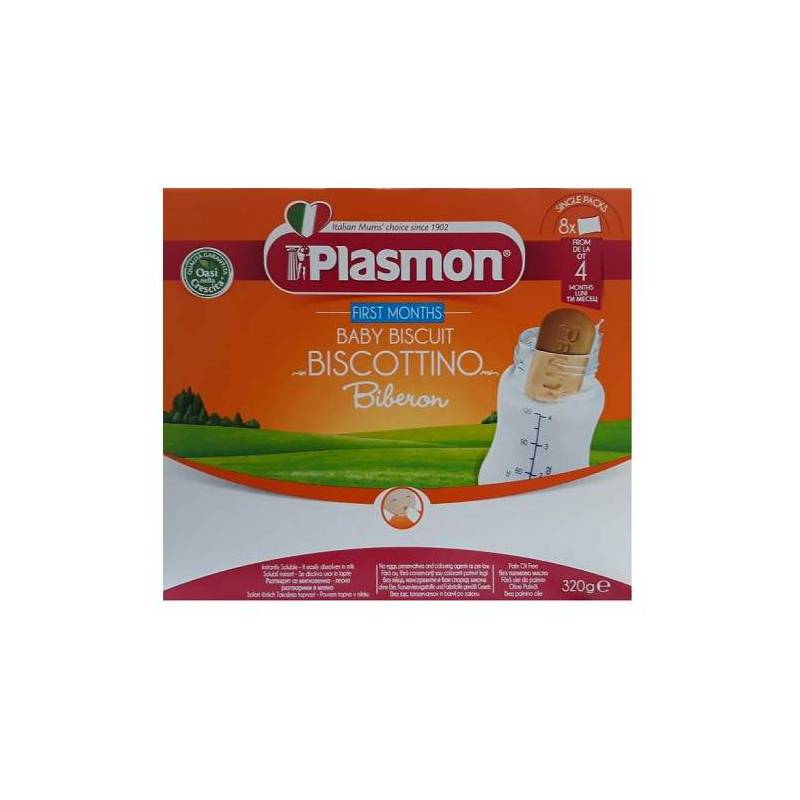 Biscuiti pentru biberon Primele Luni, +4 luni, 320 g, Plasmon