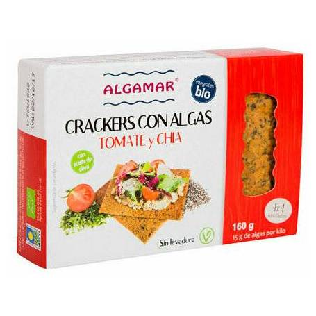 Crackers cu rosii, chia si alge marine, eco-bio, 160g - Algamar