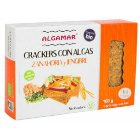 Crackers cu morcovi, ghimbir si alge marine, eco-bio, 160g - Algamar