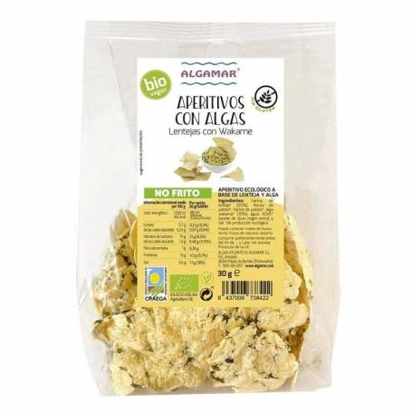 Chips de linte cu alge wakame, eco-bio, 30g - Algamar
