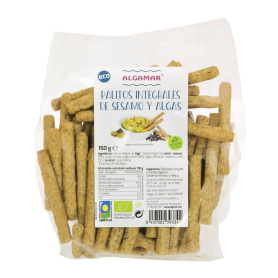 Sticks din grau integral cu susan si alge marine, eco-bio, 100g - Algamar