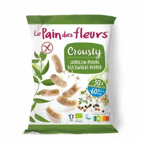 Crousty - Pufuleti cu hrisca cu piper, fara gluten, 75 g, Le pain des fleurs