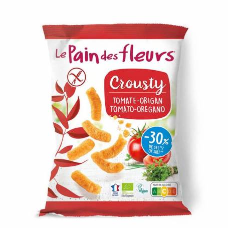 Crousty - Pufuleti cu rosii si oregano, fara gluten, 75 g, Le pain des fleurs