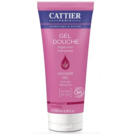 Gel de dus cu argila roz si aloe vera, 200ml - Cattier