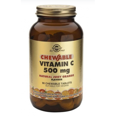 Vitamina C masticabil cu aroma de portocala, 500mg, 90tbl - Solgar