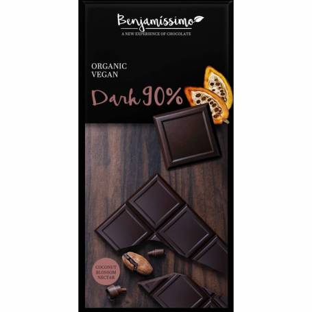 Ciocolata neagra 90%, eco-bio, 70g - Benjamissimo