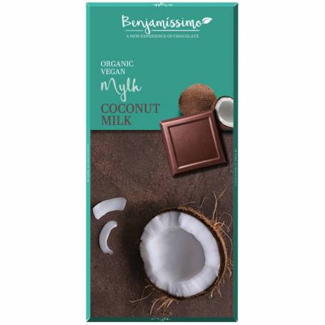 Ciocolata cu lapte de cocos, eco-bio, 70g - Benjamissimo