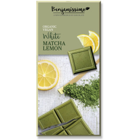 Ciocolata alba cu matcha si lamaie, eco-bio, 70g - Benjamissimo