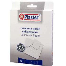 Comprese sterile antibacteriene cu ioni de argint, 5buc - QPlaster