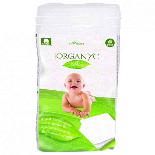 Dischete patrate bebe din bumbac organic - 60 buc - corman organyc