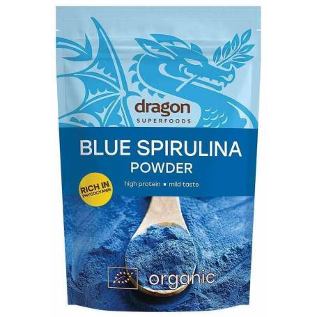 Spirulina albastra pudra, eco-bio 75g Dragon Superfoods