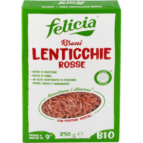 Risoni cu linte rosie, eco-bio, 250g - Felicia