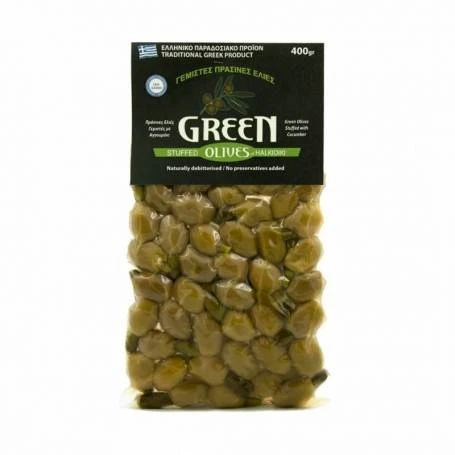 Masline verzi cornichon, 400g - Kapa Olive Farm