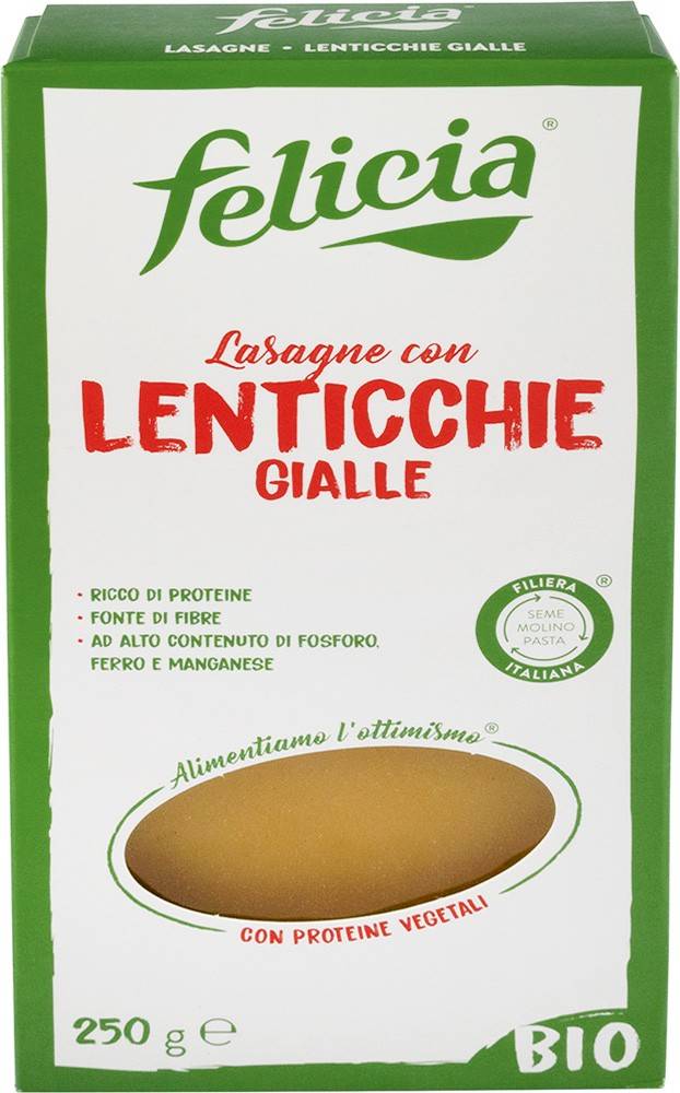 Lasagne bio din linte galbena, 250g - felicia