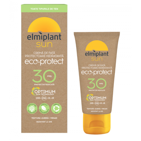 Crema de fata cu protectie solara Sun Face Cream Eco, SPF 30, 50ml - Elmiplant