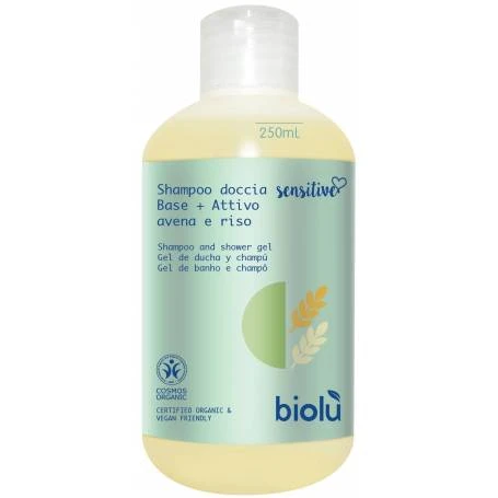 Gel de dus, sampon Sensitive, eco-bio, 250ml - Biolu