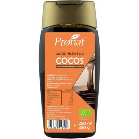 Zahar lichid de cocos, ecc-bio, 250ml - Pronat