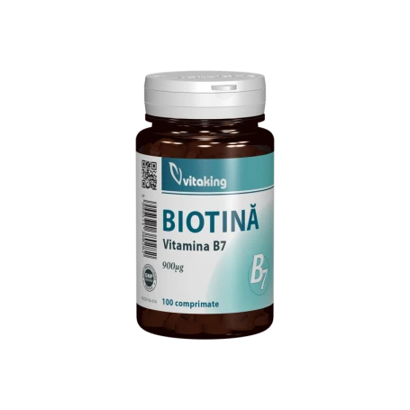 Vitamina B7 (biotina) 900 mcg, 100 comprimate, Vitaking