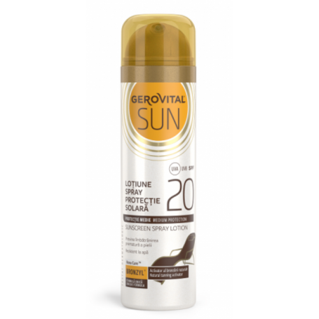 Lotiune spray protectie solara SPF 20, 150ml - Gerovital Sun