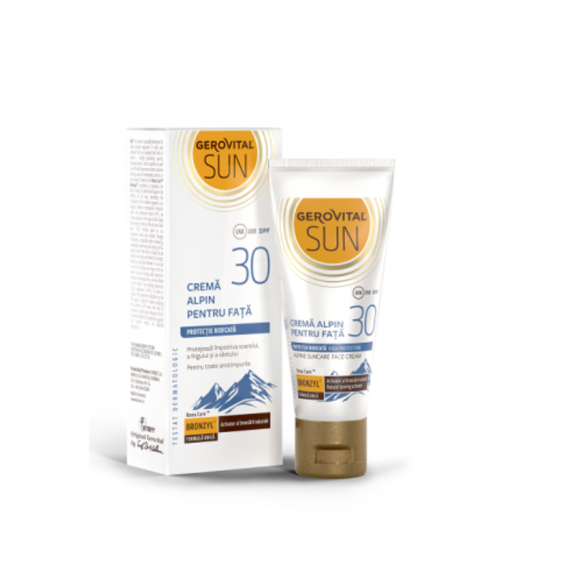 Crema alpin pentru fata SPF 30, 30ml - Gerovital Sun