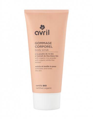 Exfoliant pentru corp cu pudra de orez si liliac, 200ml - Avril
