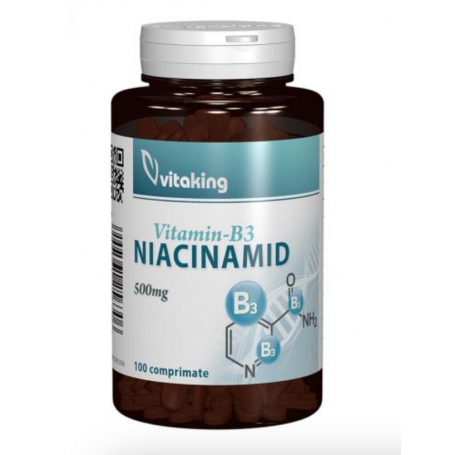 Vitamina B3 niacinamida 500mg, 100cpr - Vitaking