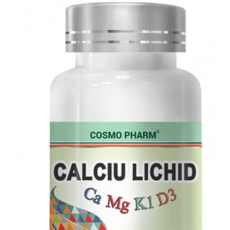 Calciu, magneziu, vitamina D lichid, 90cps - Cosmo Pharm