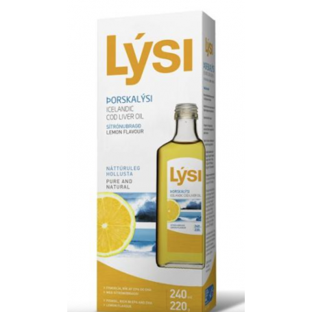 Ulei din ficat de cod cu aroma de lamaie, 240ml - Lysi