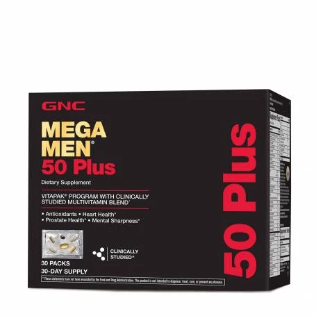 Mega Men 50 Plus Vitapak Complex De Multivitamine Barbati 50 Plus, 30 Pachetele -GNC