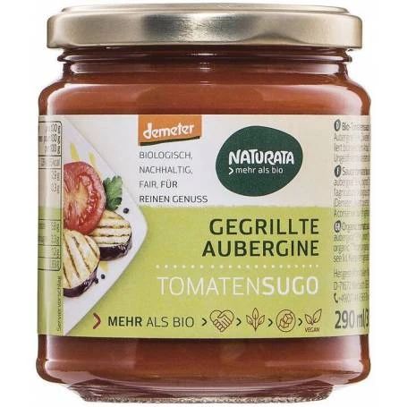 Vinete la gratar in sos de rosii, eco-bio, 300 g, Naturata