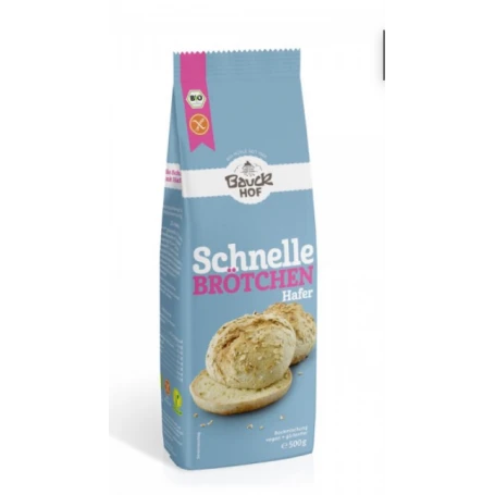 Mix de faina pentru chifle rapide din ovaz FARA GLUTEN, 500g - BauckHof