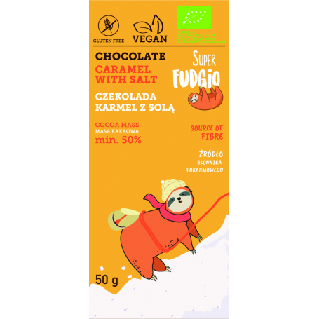 Ciocolata vegana cu caramel sarat, fara gluten Eco-Bio Eco-Bio 50g - BioAgros
