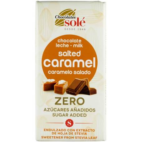 Ciocolata cu lapte si caramel sarat, indulcita cu stevie 100g - Sole