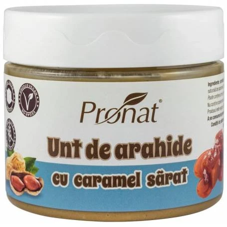 Unt de arahide Nuts Energy cu caramel sarat, 300g - Pronat