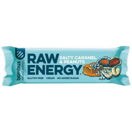 Baton energizant Raw Energy cu caramel sarat si arahide, 50 g Bombus