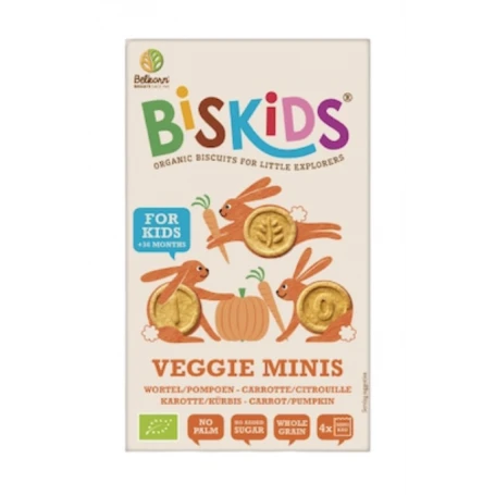 Biscuiti vegan cu morcovi si dovleac fara zahar, eco-bio, 120g - Belkorn