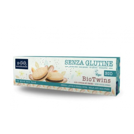 Biscuiti cu crema de cacao BioTwins, 125g - Sottolestelle
