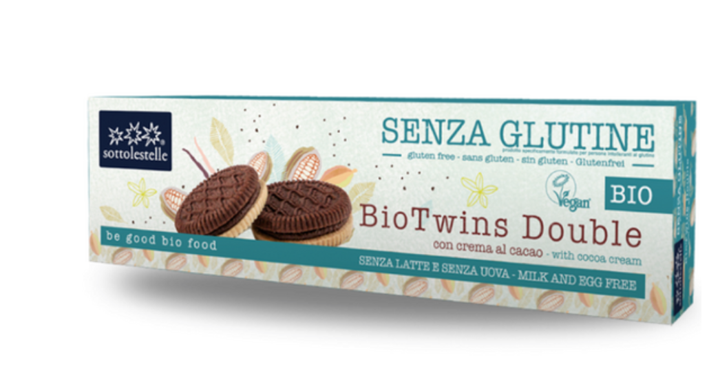 Biscuiti Bio Cu Crema De Cacao,bio Twins, Fara Gluten, Eco-bio, 125g - Sottolestelle