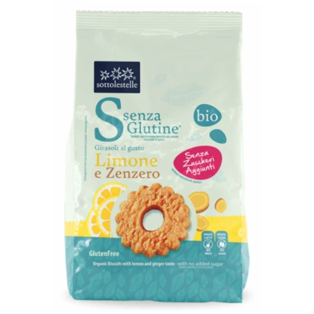Biscuiti cu ghimbir si lamaie, fara gluten, eco-bio, 250g - Sottolestelle