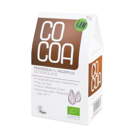 Migdale un ciocolata raw vegan, eco-bio, 70g - Cocoa