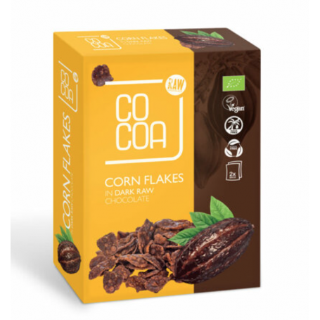 Fulgi de porumb in ciocolata neagra raw, cocos, eco-bio, 200g - Cocoa