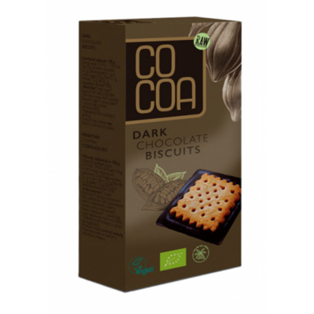 Biscuiti in ciocolata neagra raw, eco-bio, 95g - Cocoa