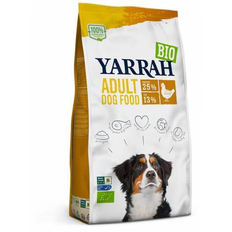 Hrana uscata pentru caini adult, cu pui, 25% proteina si 13% grasimi, eco-bio, 2kg - Yarrah