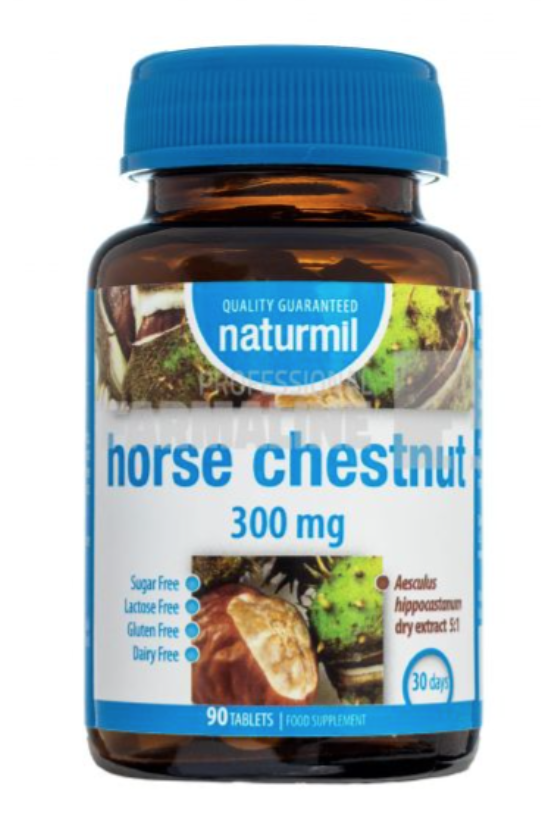 Horse Chestnut - Castan Salbatic Pentru Vene Si Circulatie, 300mg, 90tbl - Naturmil