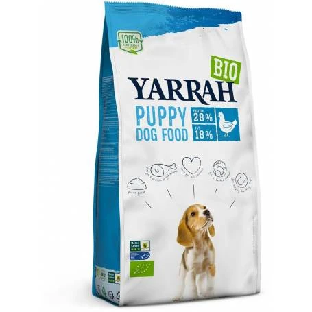 Hrana uscata pentru catei, cu carne de pui, 28% proteina si 18% grasimi, eco-bio, 2kg - Yarrah