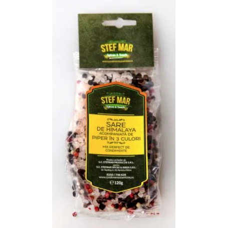 Sare Himalaya cu Piper 3 Culori, 120g - StefMar