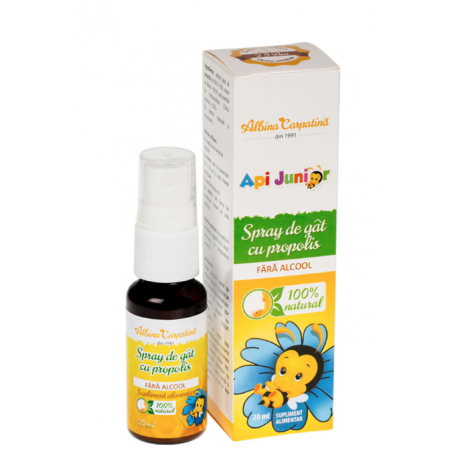 Spray de gat cu propolis ApiJunior Albina Carpatina, 20ml - Apicola Pastoral